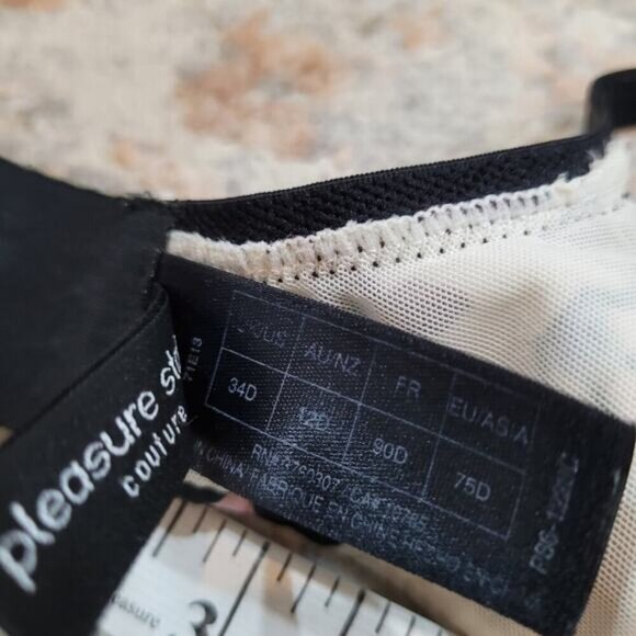 Pleasure State Couture Floral FIligree Bra with Lace Straps - Size 34D - Picture 6 of 6